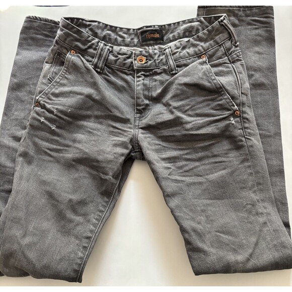 Women's Chimala Size 25 Light Gray Slim Straight Mid Rise Stretch Denim Jean - Picture 1 of 12